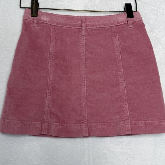 J. Crew Pink Patch Pocket Corduroy Button Down Mini Skirt Girls Size 8 Crew Cuts - Picture 5 of 13